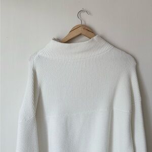 CHICWISH White Cozy Ribbed Relaxed Fit Turtleneck Sweater